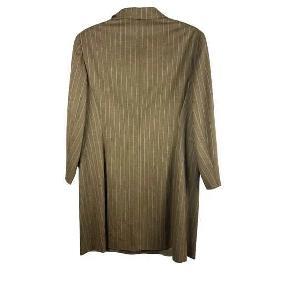 Lafayette 148 Wool Blazer Womens 16 Brown Pinstripe Career Office Long Line - Picture 3 of 13